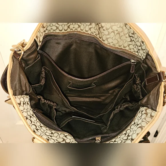 Coach EUC Signature Print Diaper Bag Work Tote 2 Way - Picture 9 of 14